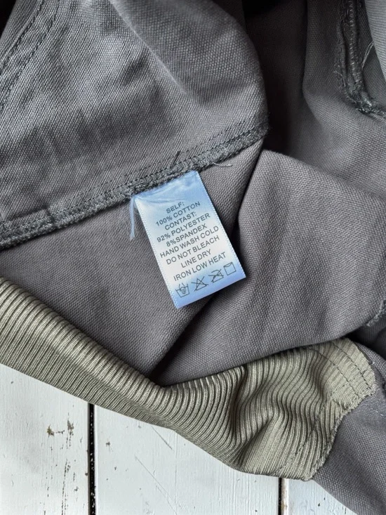 EE:Some Gray Wide Leg Overalls Small Cotton Blend Utility Jumpsuit Strappy Boho - Picture 10 of 15